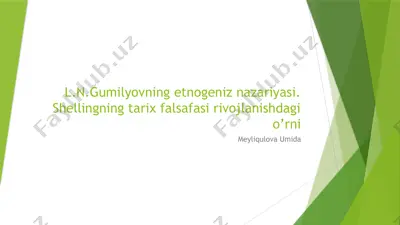lev n. gumilyovning etnogeniz nazariyasi — PPTX