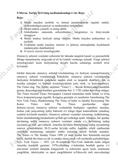 media va axborotlashuv — DOCX