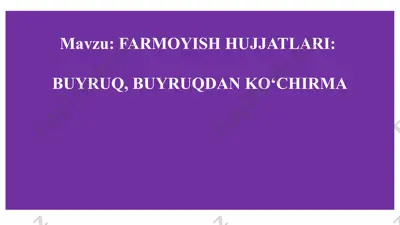 farmoyish hujjatlari — PPTX