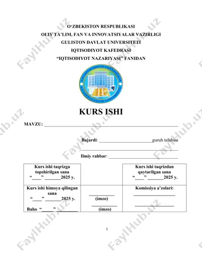 kurs ishi - bozor iqtisodiyoti — DOCX