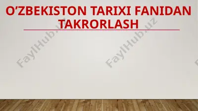 o'zbekiston tarixidan takrorlash — PPTX