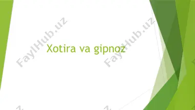 xotira va gipnoz — PPTX