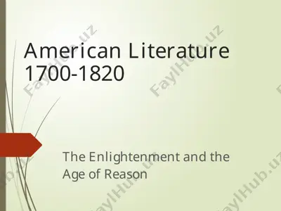 american literature 1700-1820 — PPTX