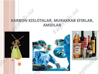 karbon kislotalar, murakkab efirlar, amidlar — PPTX