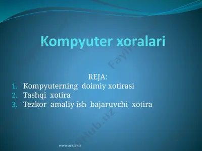 kompyuter xotiralari — PPTX