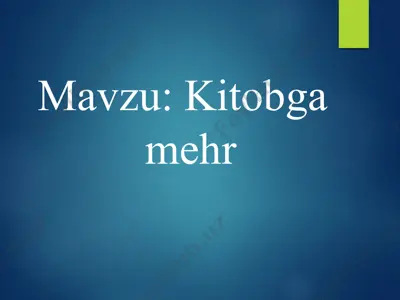 darslik "kitobga mehr" — PPTX