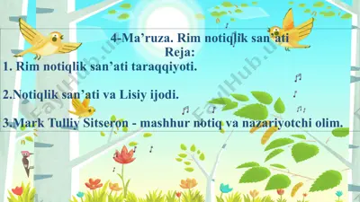 rim notiqlik san’ati — PPT