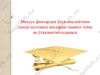 o‘quv amaliyotini hamda mustaqil ishlarni tashkil etish va o‘tkazish metodikasi — PPTX