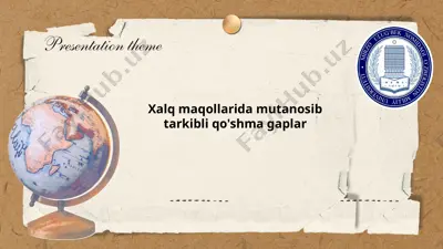 xalq maqollarida mutanosib tarkibli qo'shma gaplar — PPTX