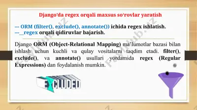 django’daregexorqalimaxsusso‘rovlaryaratish — PPTX