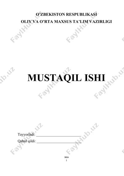 mehnat bozorini tartibga solish va boshqarish — DOCX