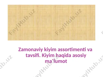 zamonaviy kiyim assortimenti va tavsifi — PPTX