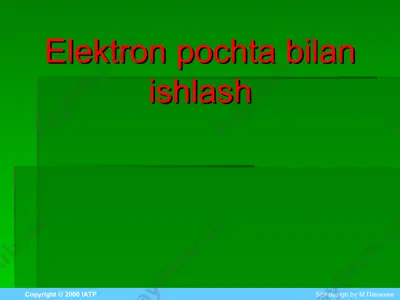 elektron pochta bilan ishlash — PPT