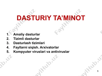 dasturiy ta’minot — PPTX