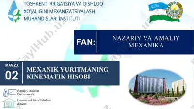 mexanik yuritmaningkinematik hisobi — PPT