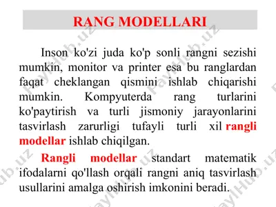 rang modellari — PPTX