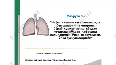 nafas tizimi kasalliklarida bemorlarni tekshirish — PPTX