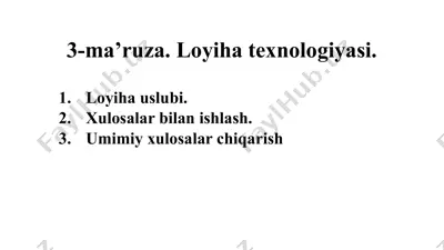 loyiha texnologiyasi — PPTX