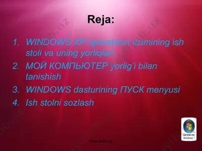 windows xp operatsion tizimi — PPT