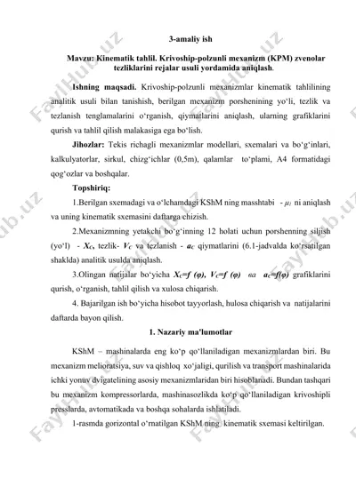 krivoship-polzunli mexanizm (kpm) kinematik tahlili — DOCX