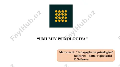 umumiy psixologiya — PPTX