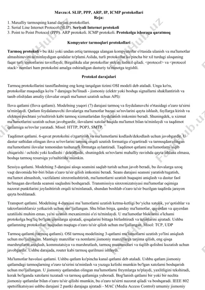 kompyuter tarmoqlari protokollari — DOCX