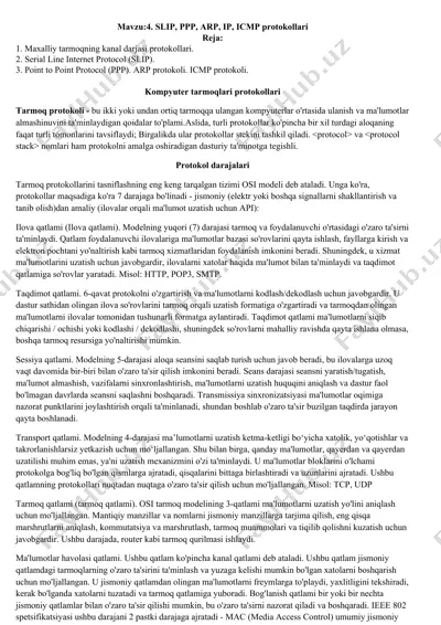 kompyuter tarmoqlari protokollari — DOCX