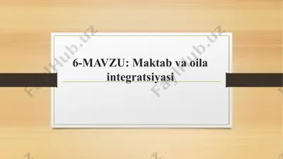 "oila, mahalla va ta'lim muassasasi hamkorligi konsepsiyasi" — PPTX