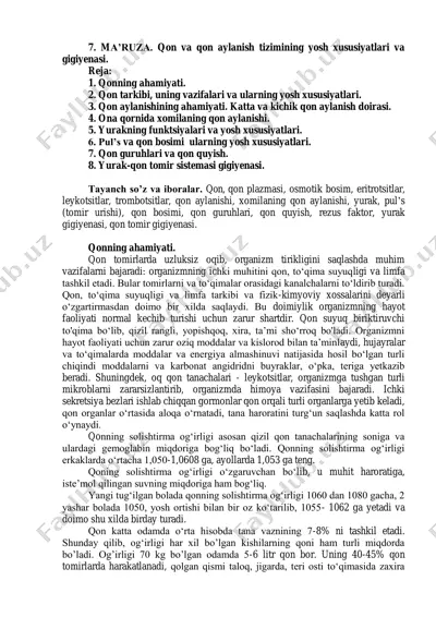 qon va qon aylanish tizimi — PDF