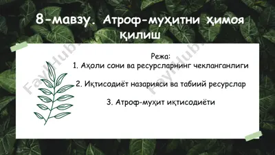 atrof-muhitni himoya qilish — PPTX