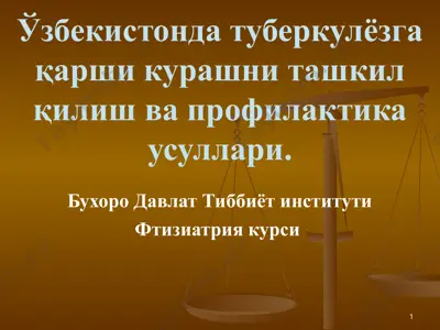 tuberkulyozga qarshi kurashni tashkil qilish va profilaktika usullari — PPT