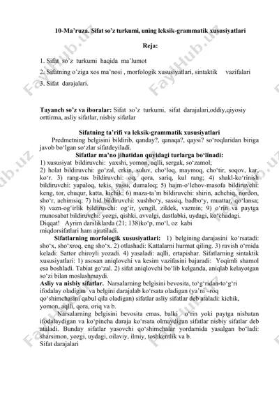 sifat so’z turkumi — DOCX