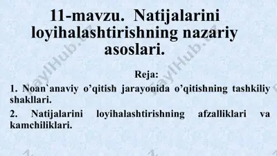 natijalarini loyihalashtirishning nazariy asoslari — PPTX