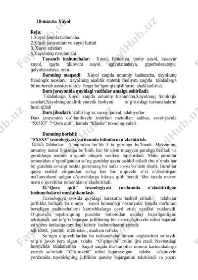xayol darsi — PDF