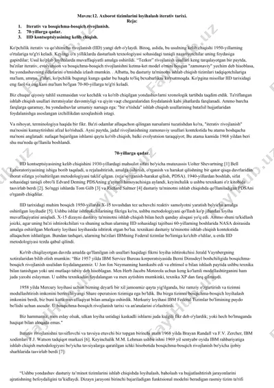 iterativ tarixi — DOCX