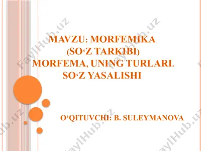 morfemika (so'z tarkibi) — PPTX