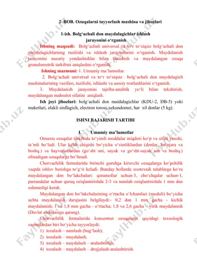 bolg‘achali don maydalagichlar — DOCX