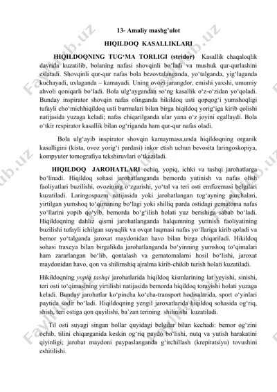 hiqildoq kasalliklari — DOCX