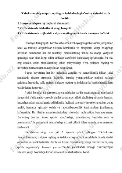 xalqaro reyting va indekslar — PDF