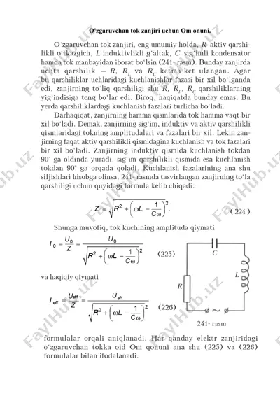 o'zgaruvchan tok zanjiri — DOCX