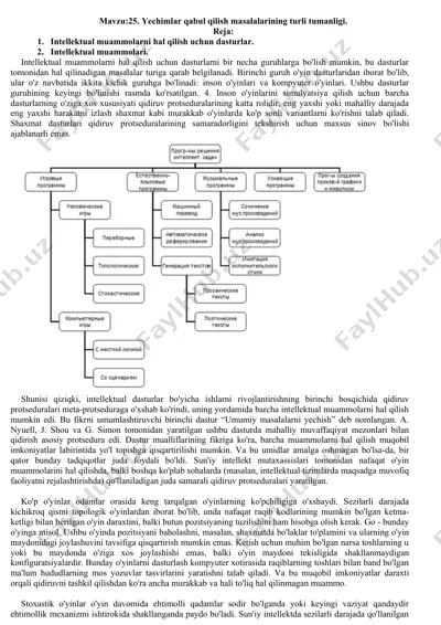 intellektual muammolarni hal qilish uchun dasturlar — DOCX