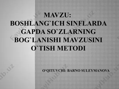 gapdaso`zlarning bog`lanishi mavzusini o`qitish metodi — PPTX