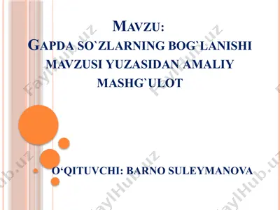 so'z birikmalari bog'lanishi mavzusi — PPTX