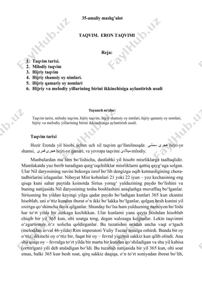 eronda taqvim — DOCX