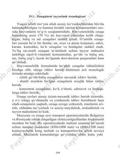 ozuqalarni tayyorlash texnologiyasi — DOCX