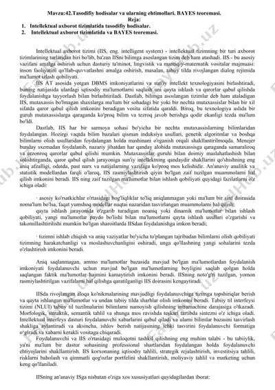 intellektual axborot tizimi — DOCX