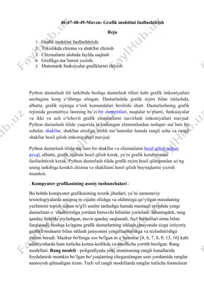 grafik muhitini faollashtirish — DOCX
