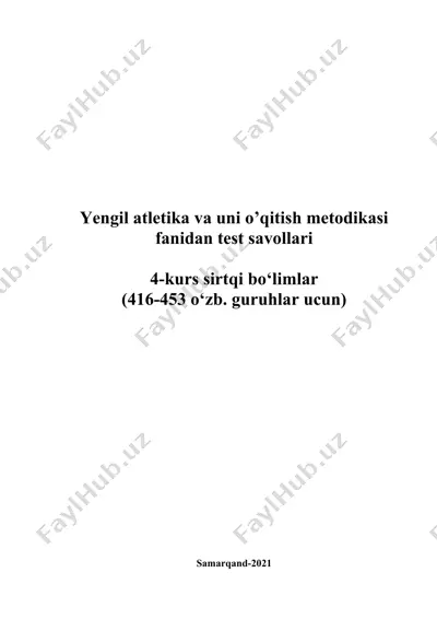yengil atletika va uni o’qitish metodikasi — DOC