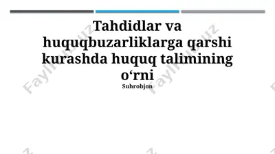 terrorizmga qarshi kurashda huquqiy ta’lim — PPTX