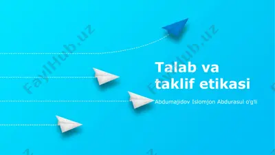 talab va taklif etikasi — PPTX
